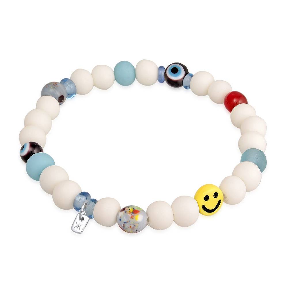 Kuzzoi Armband mit Smiling Face | Harzperlen Tägliche Deals