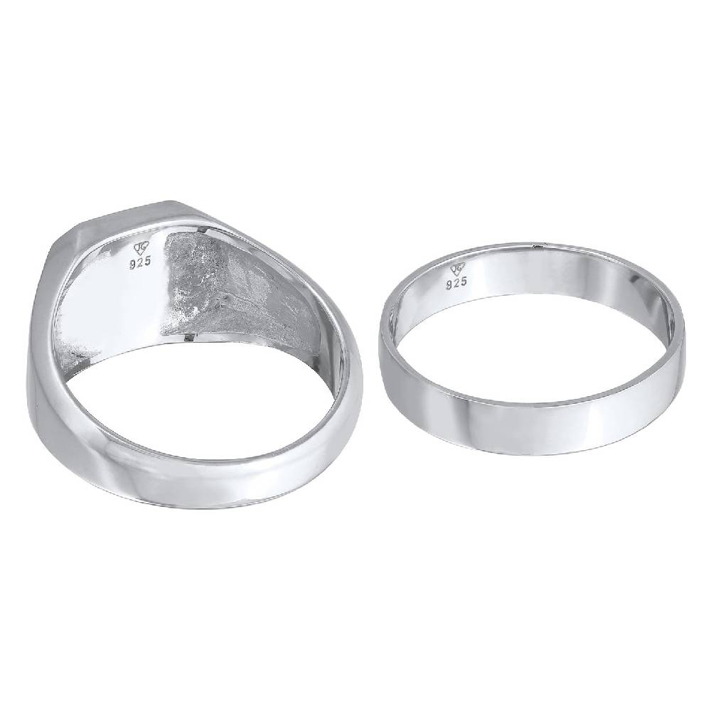 Kuzzoi Siegelring 2er Set | Emaille Letzter Tag