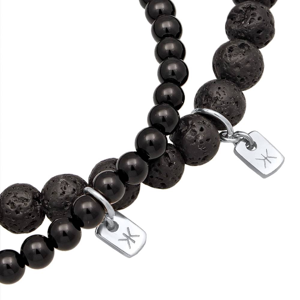Kuzzoi Armbandset Perlen | Lava, Onyx (Schwarz) Bis zu 60% Rabatt