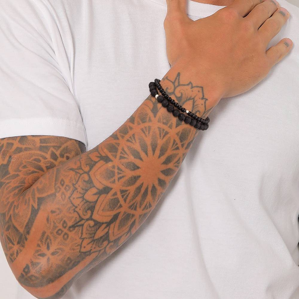 Kuzzoi Armbandset Perlen | Lava, Onyx (Schwarz) Bis zu 60% Rabatt