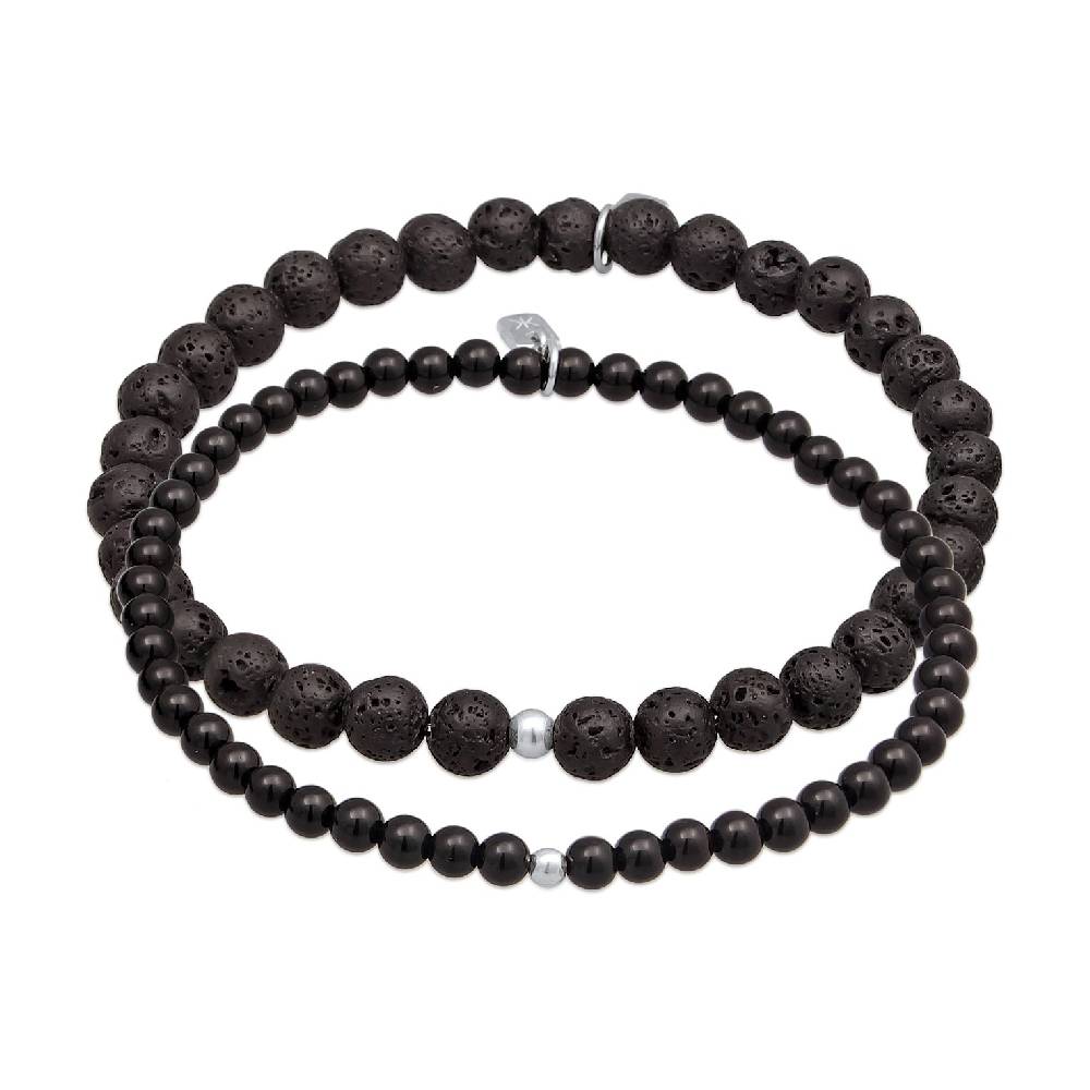 Kuzzoi Armbandset Perlen | Lava, Onyx (Schwarz) Bis zu 60% Rabatt