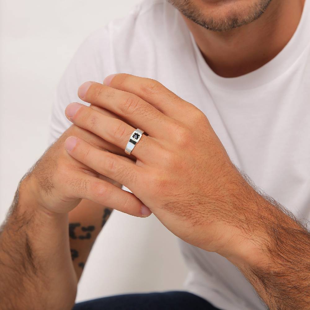 Kuzzoi Bandring Pyramide | Onyx (Schwarz) Bis zu 55% Rabatt