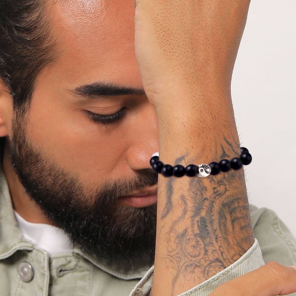 Kuzzoi Armband Yin Yang Beads | Onyx (Schwarz) Super Rabatt