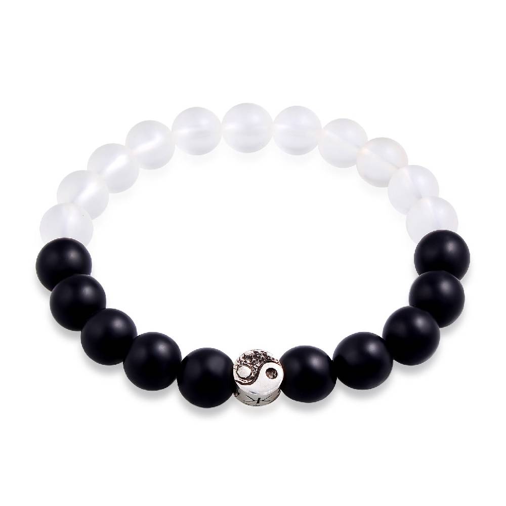 Kuzzoi Armband Yin Yang Beads | Onyx (Schwarz) Super Rabatt