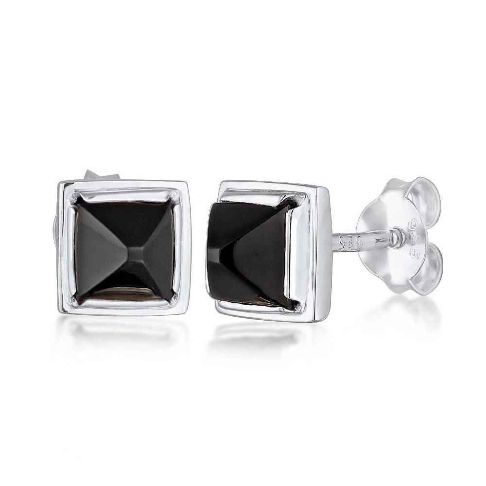Kuzzoi Ohrstecker Pyramide | Onyx (Schwarz) Clearance-Verkauf