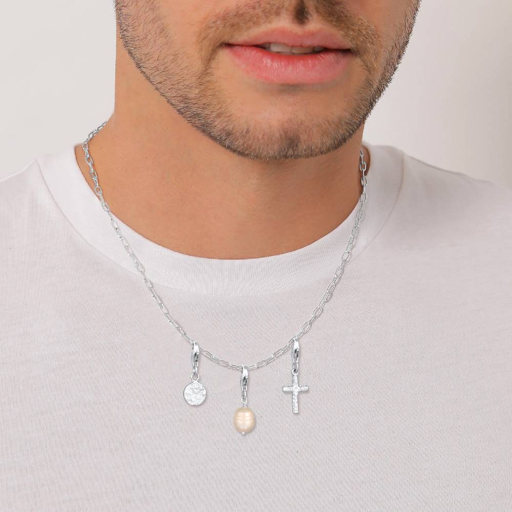 Kuzzoi Charm-Set Kreuz Plättchen Perle | Süßwasserzuchtperle Online Shopping
