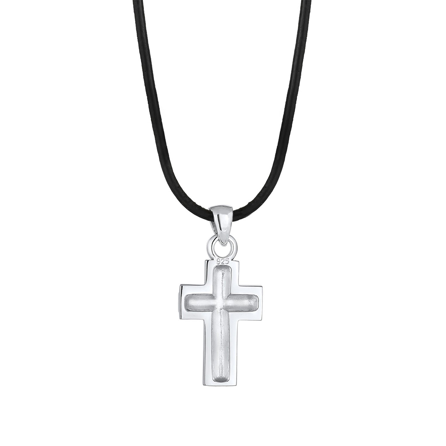Kuzzoi Glieder-Halskette Kreuz | Leder Preisnachlass