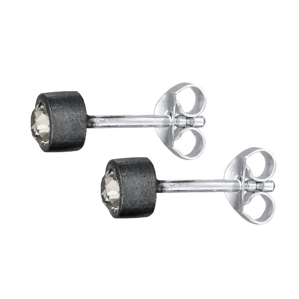 Kuzzoi Ohrstecker Rund | Kristall (Grau) Top Angebot
