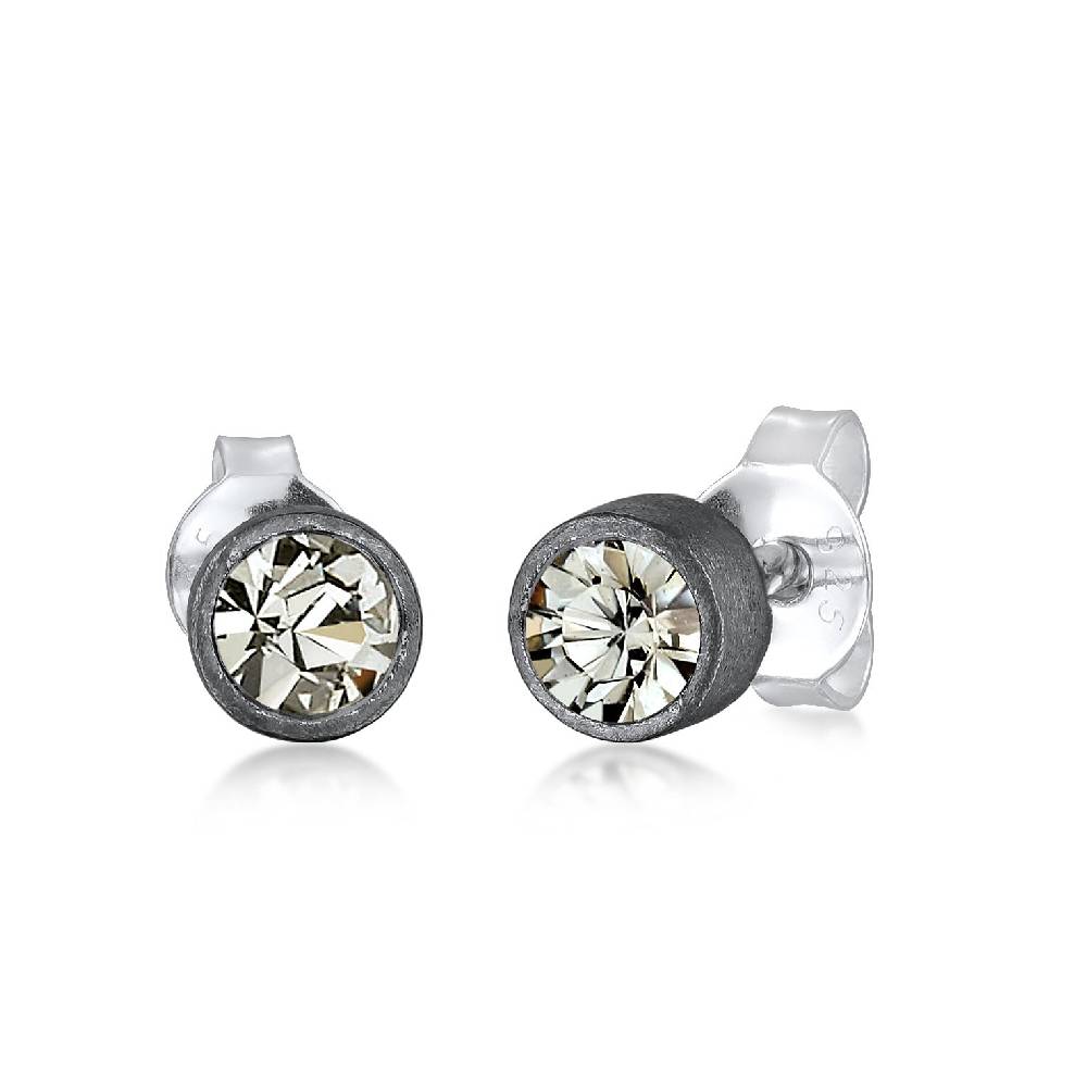 Kuzzoi Ohrstecker Rund | Kristall (Grau) Top Angebot