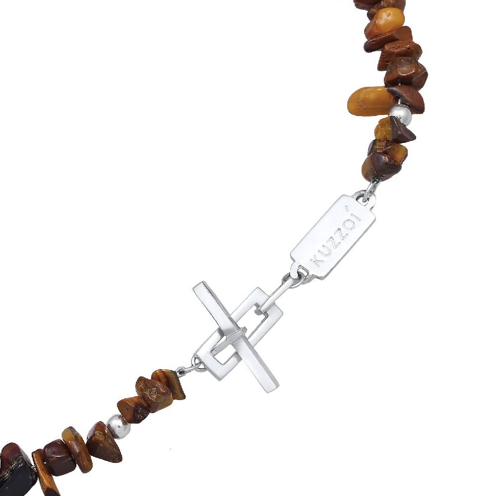 Kuzzoi Halskette Edelstein Splitter | Tigerauge (Braun) Sonderangebote
