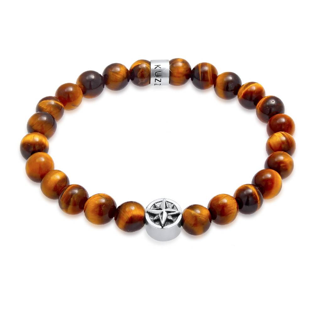 Kuzzoi Armband Kompass | Tigerauge (Braun) VIP-Rabatte