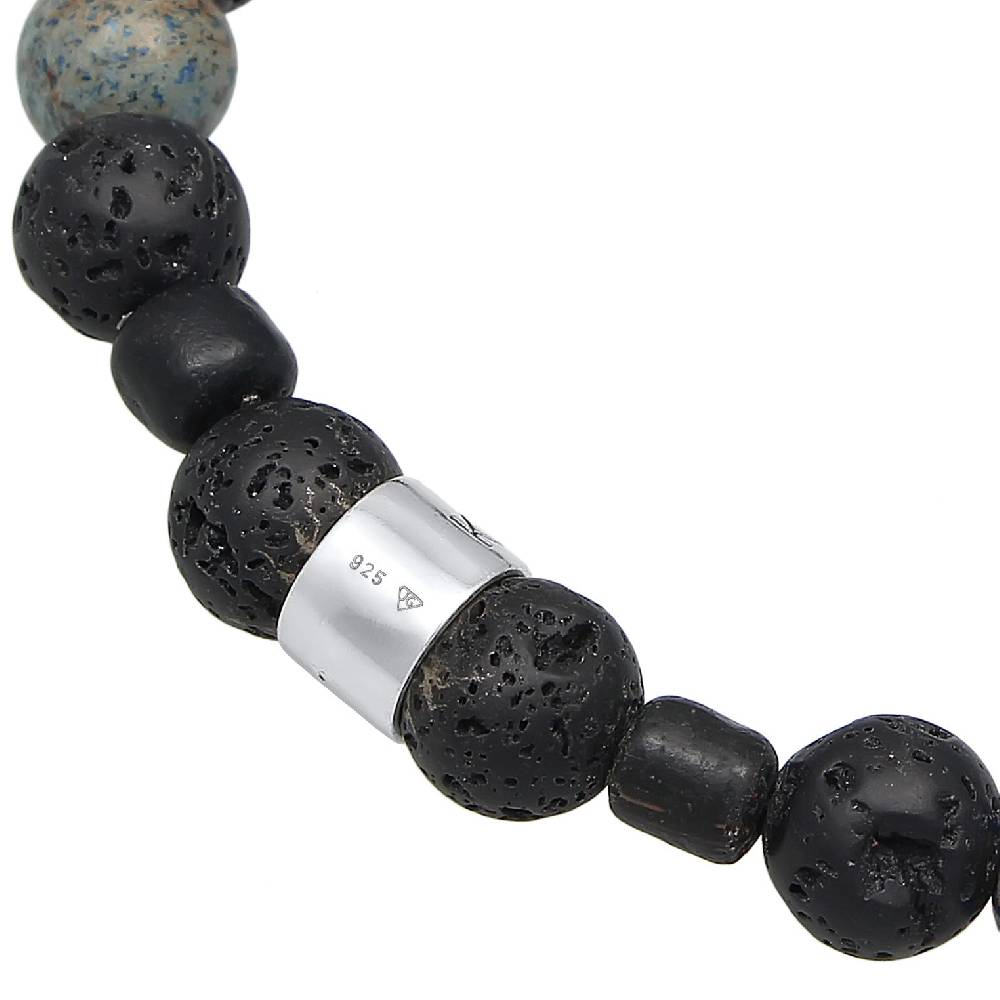 Kuzzoi Armband Kugeln | Lava, Achat (Schwarz, Blau) Neueste Stile