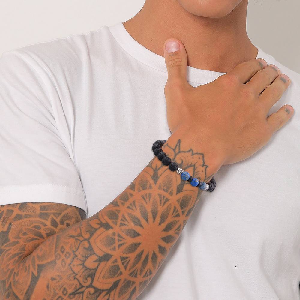 Kuzzoi Armband Kugeln | Lava, Achat (Schwarz, Blau) Neueste Stile