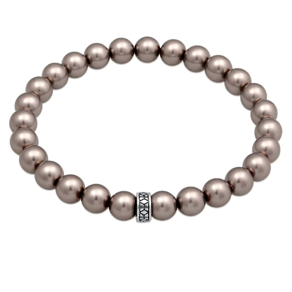 Kuzzoi Armband Beads Elegant | Glasperlen (Grau) Angebote