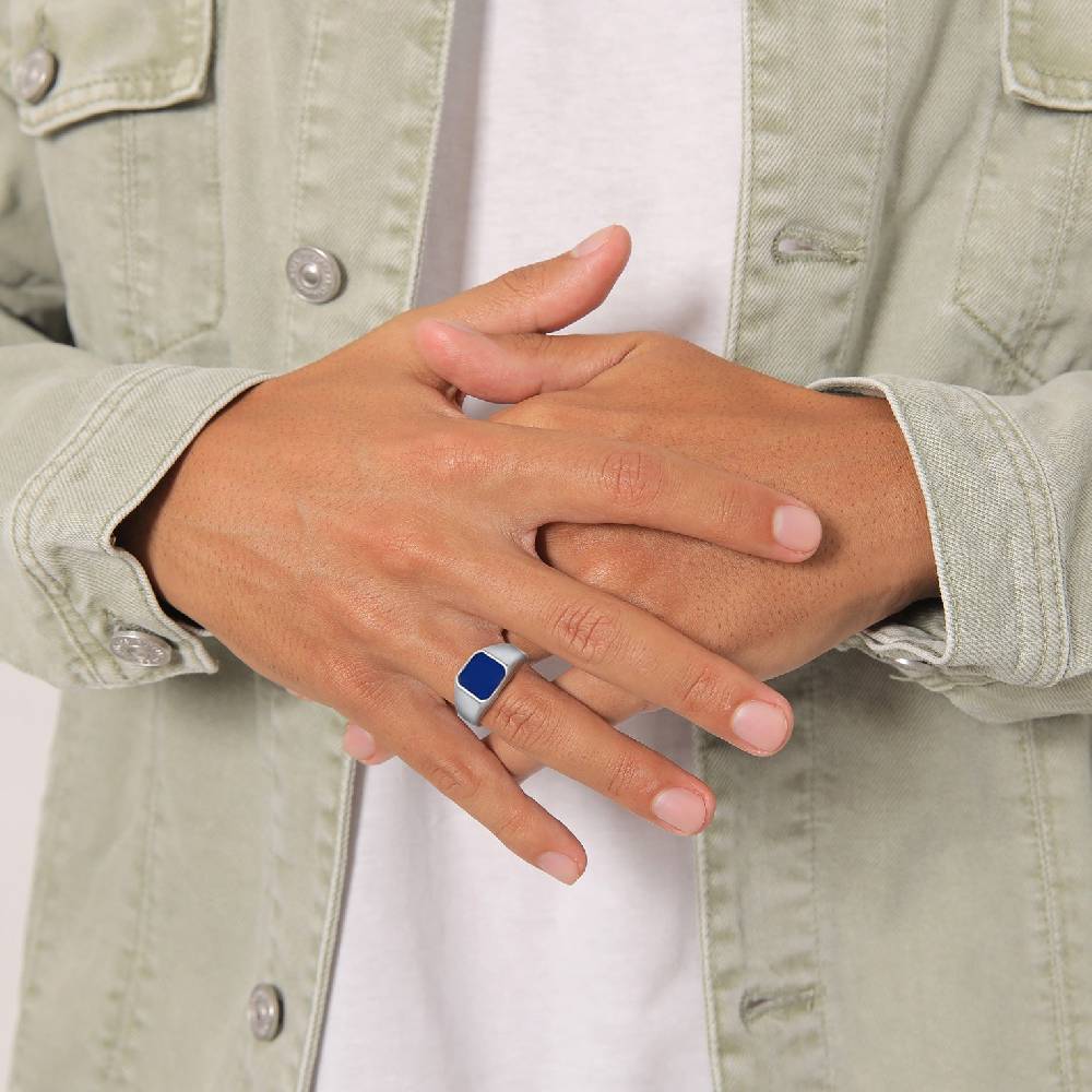Kuzzoi Siegelring Basic | Emaille (Blau) Bestseller