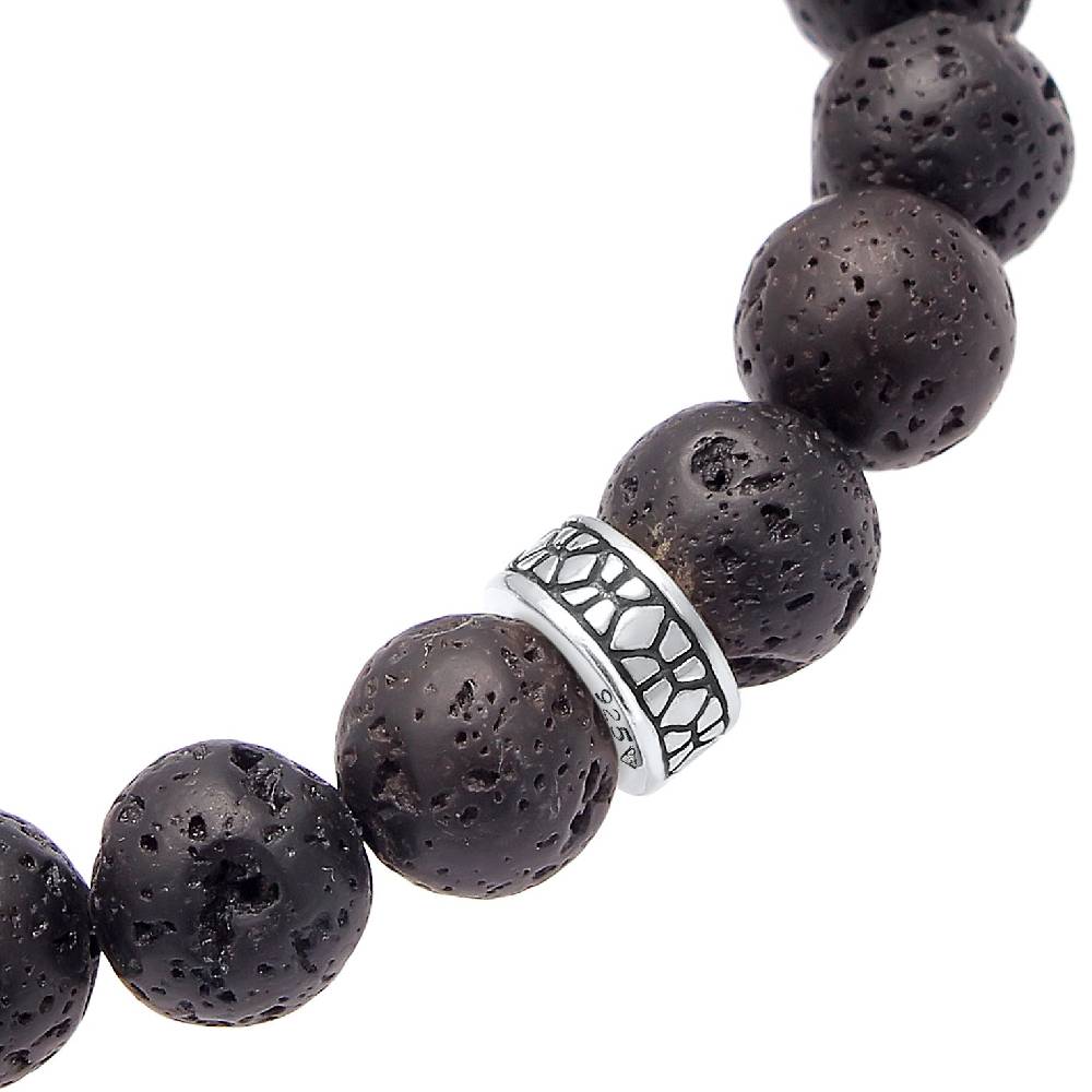 Kuzzoi Armband Vintage | Lava Perlen (Schwarz) Outlet