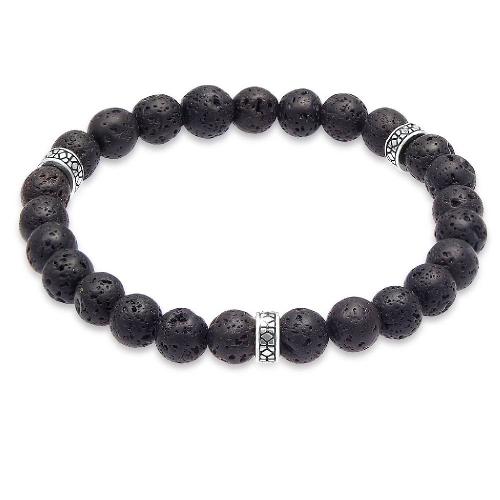 Kuzzoi Armband Vintage | Lava Perlen (Schwarz) Outlet