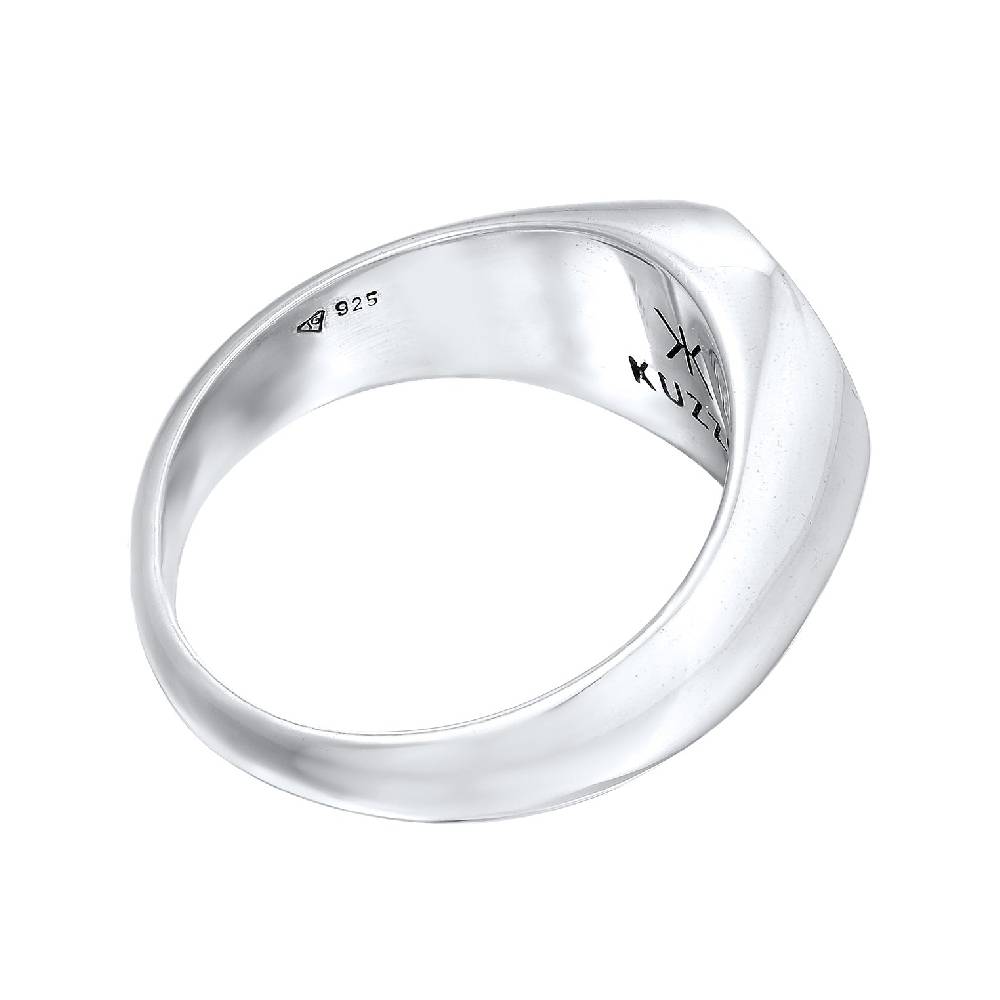 Kuzzoi Siegelring Smiling | Emaille (Blau) Blitzangebot