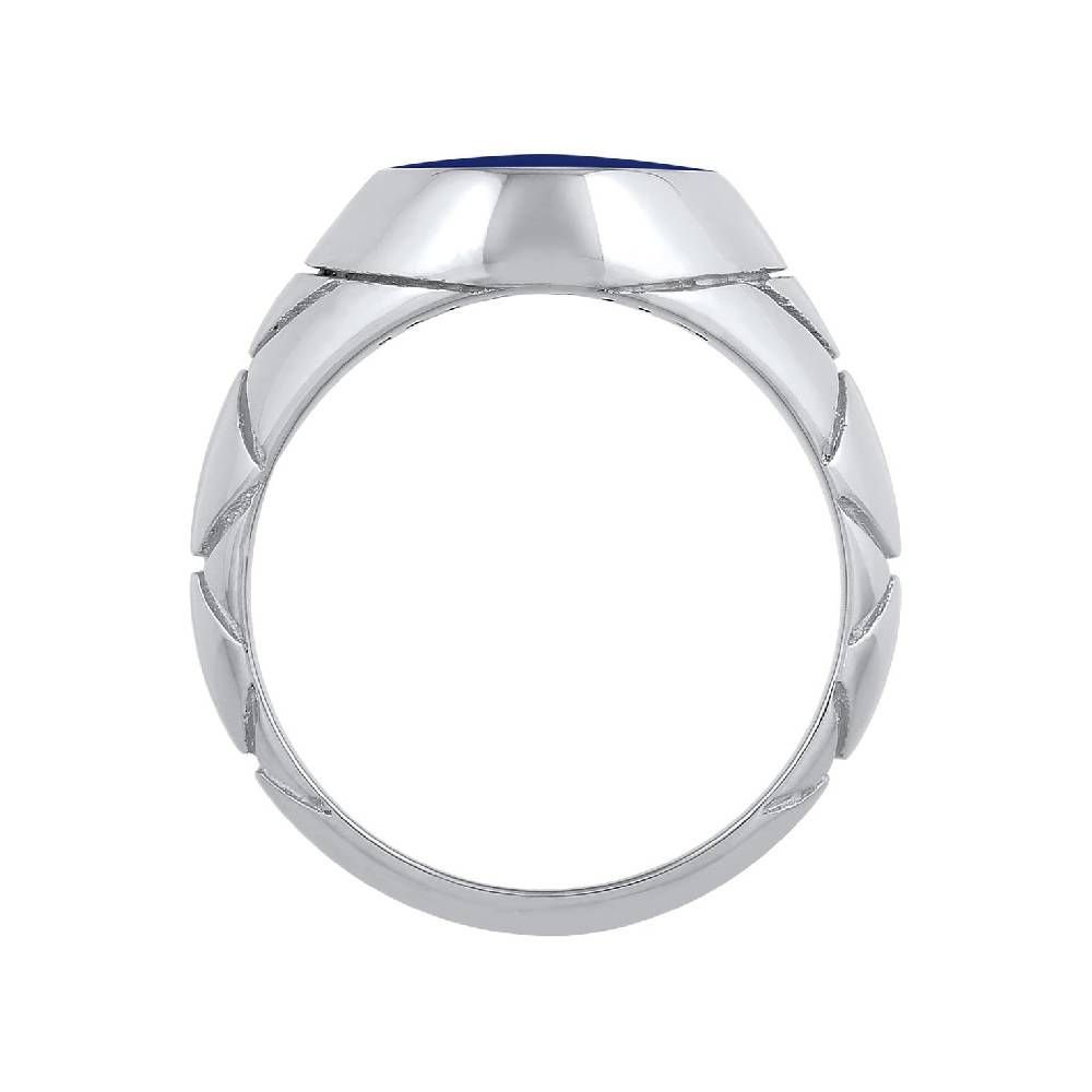 Kuzzoi Siegelring Elegant | Emaille (Blau) Nur für heute