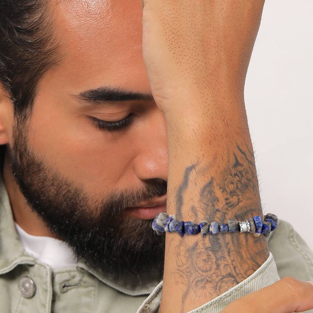 Kuzzoi Armband Beads Vintage | Lapiz Lazuli Steine (Blau) Sonderangebot der Fabrik