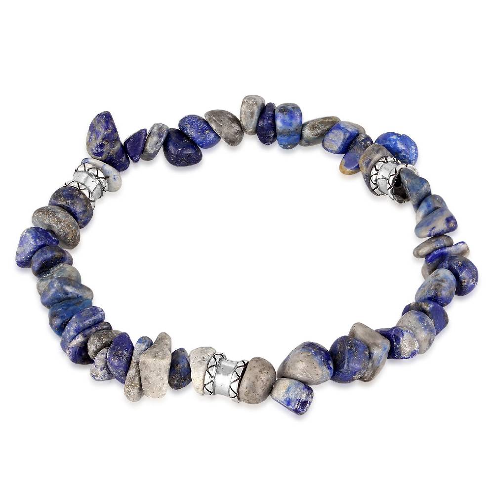 Kuzzoi Armband Beads Vintage | Lapiz Lazuli Steine (Blau) Sonderangebot der Fabrik