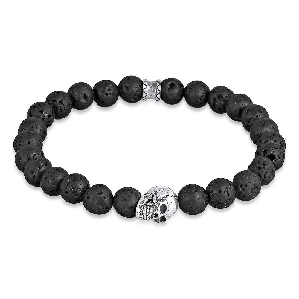 Kuzzoi Armband Totenkopf | Lava Perlen Großer Ausverkauf