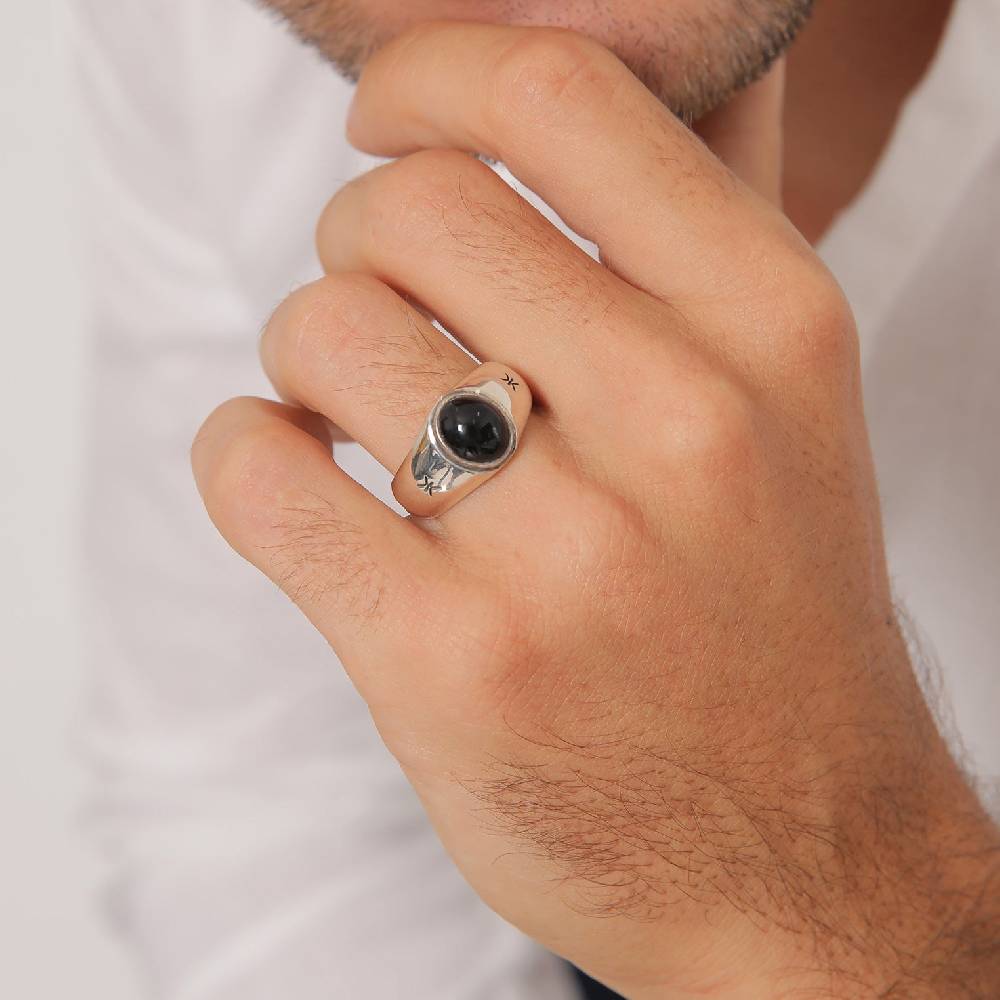 Kuzzoi Siegelring Oval | Onyx (Schwarz) Osterangebot