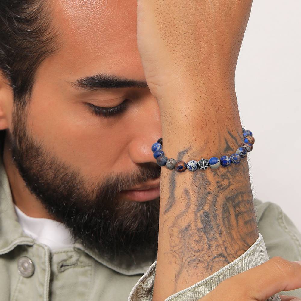 Kuzzoi Armband Kugeln | Achat (Blau) Neueste Mode