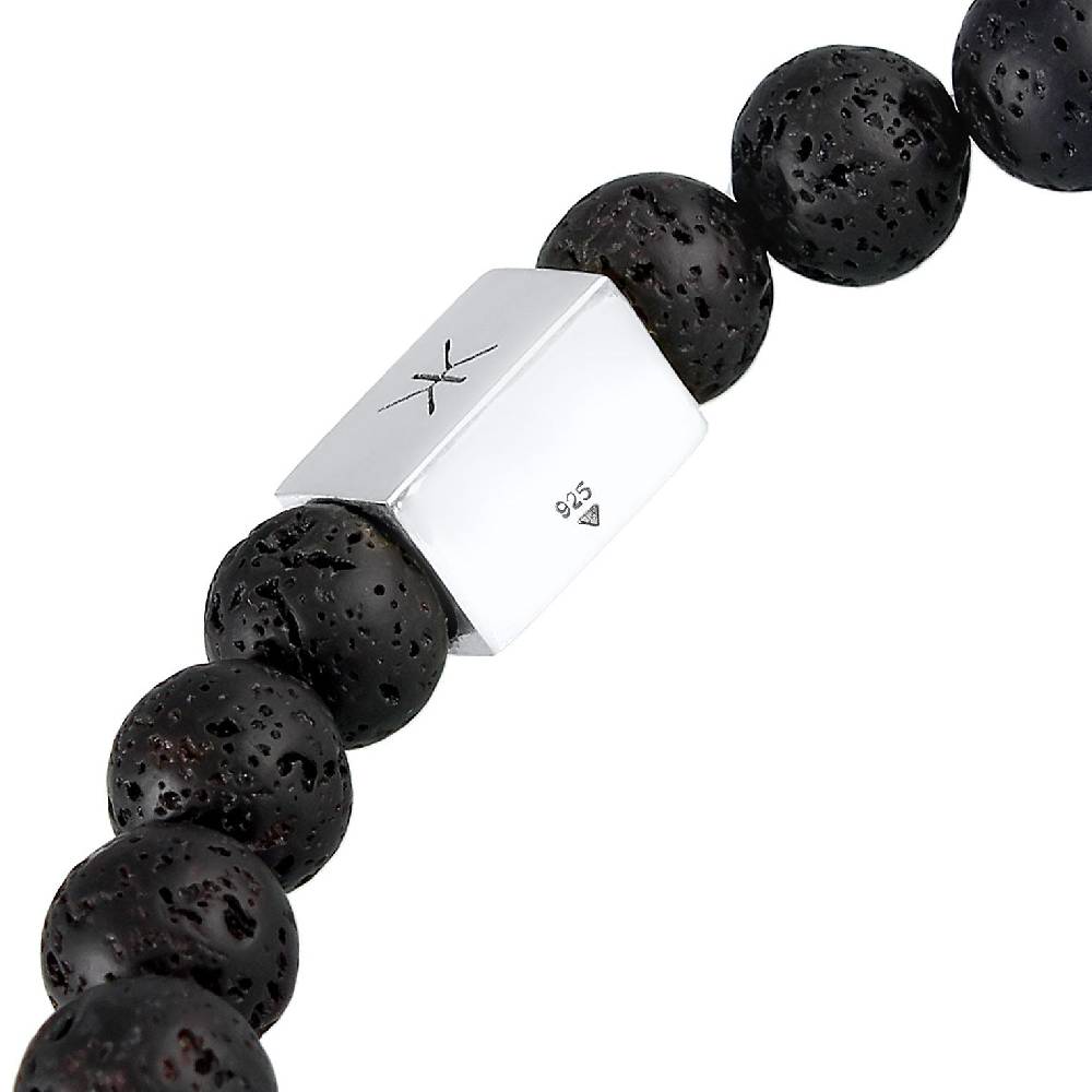 Kuzzoi Armband Geo | Lava Perlen (Schwarz) Fabrikladen