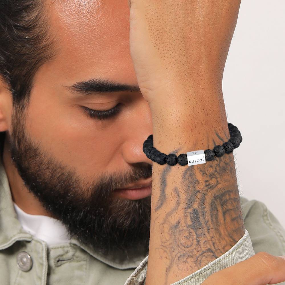 Kuzzoi Armband Geo | Lava Perlen (Schwarz) Fabrikladen
