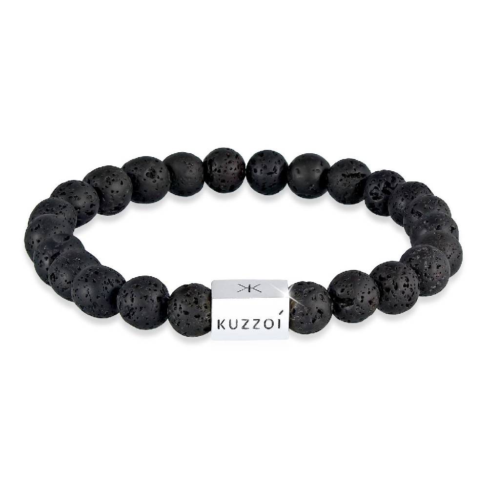 Kuzzoi Armband Geo | Lava Perlen (Schwarz) Fabrikladen