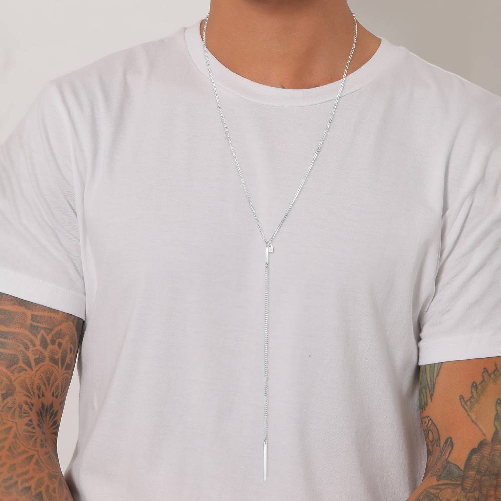 Kuzzoi Modische Y-Kette mit Barren 925 Silber Outlet