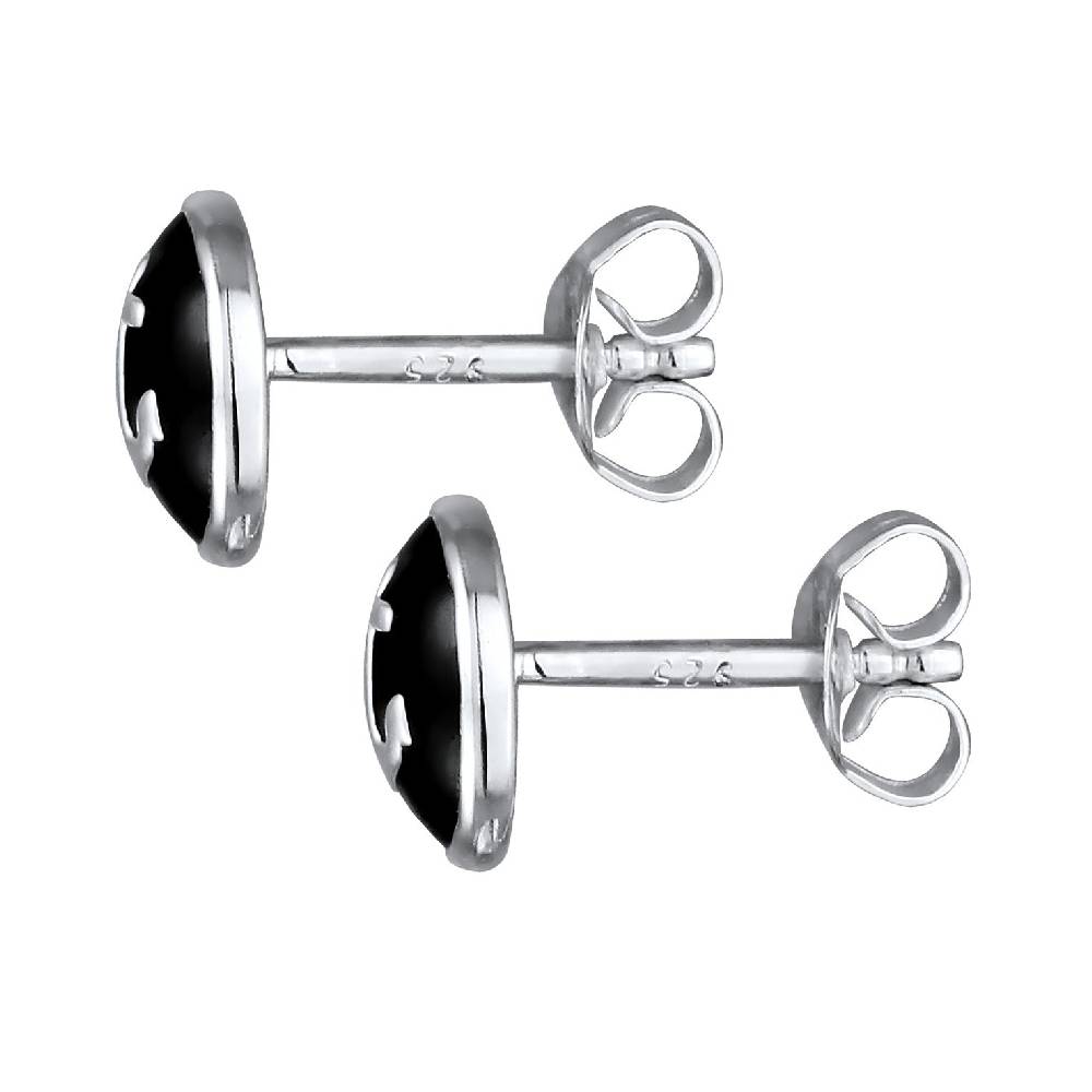 Kuzzoi Ohrstecker Anker | Emaille (Schwarz) Exklusive Angebote