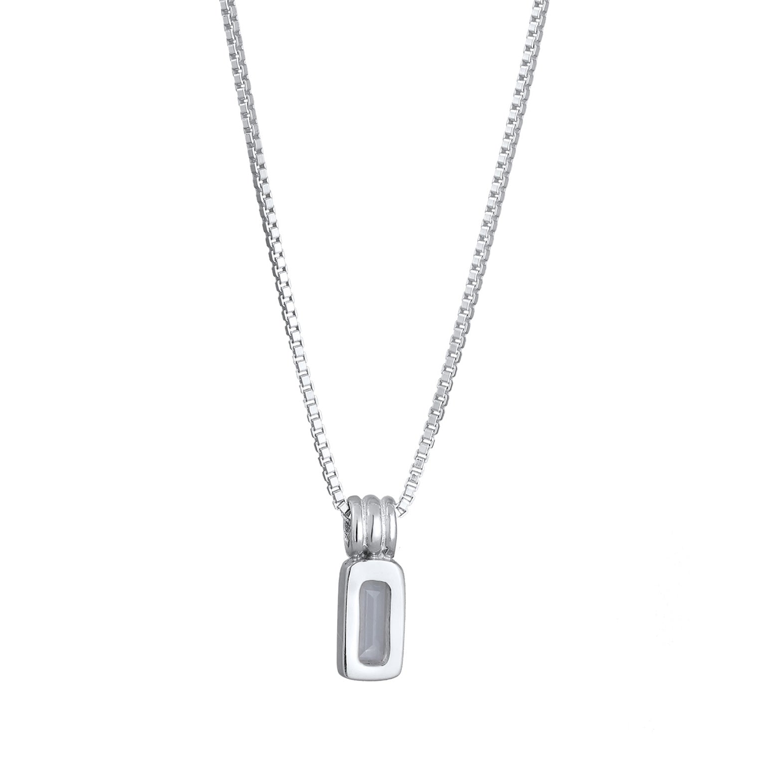 Kuzzoi Halskette Anhänger Rechteck | Topas (Weiß) Blitzangebot