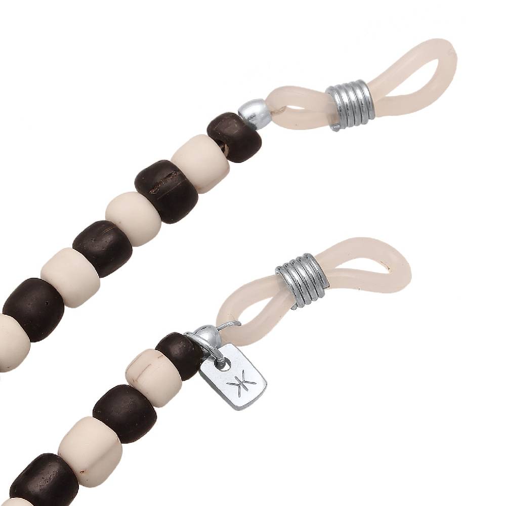 Kuzzoi Brillenkette Beads | Glas Perlen (Schwarz & Weiß) Bestseller