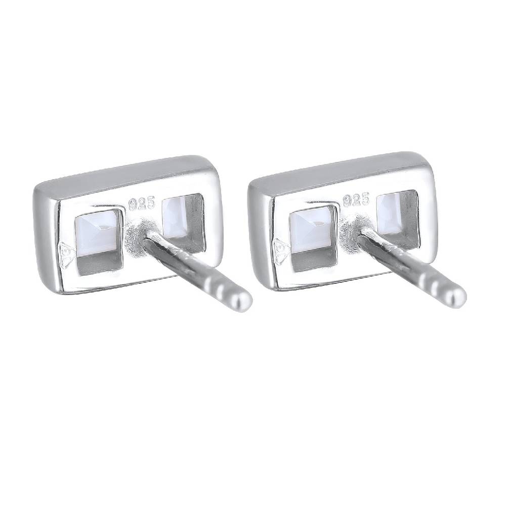 Kuzzoi Ohrstecker Rechteck | Topas (Weiß) Tägliche Deals