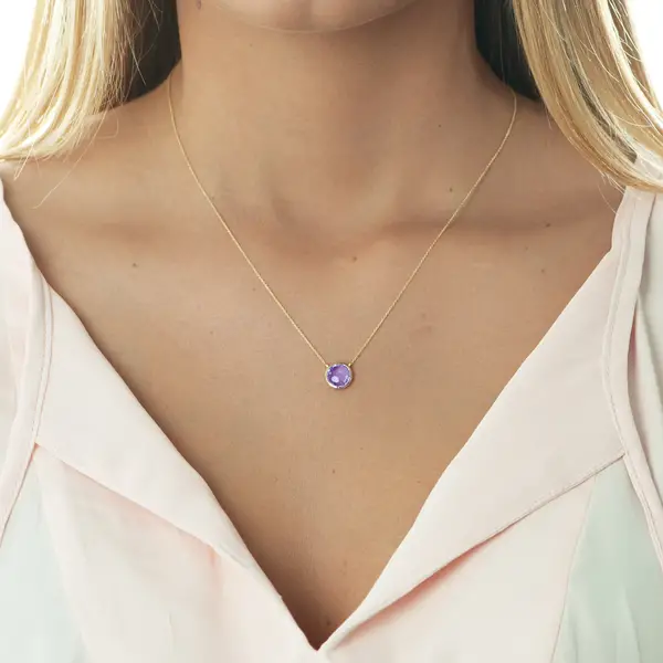 ﻿Leaf Jewelry Halskette Amethyst, 14 K Gelbgold Online Outlet