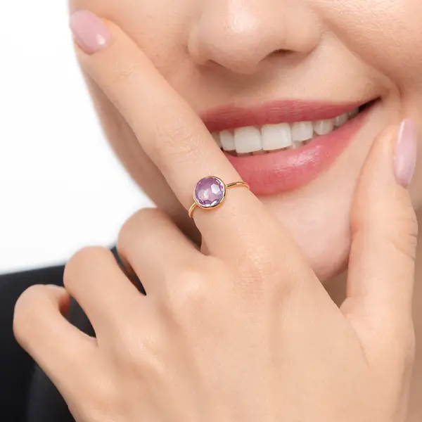 Leaf Jewelry Ring Amethyst, 14 K Gelbgold Zeitlich begrenztes Angebot