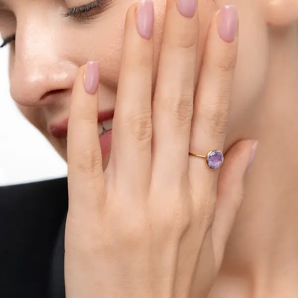 Leaf Jewelry Ring Amethyst, 14 K Gelbgold Zeitlich begrenztes Angebot