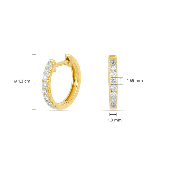Leaf Jewelry Creole mit Diamanten, 18K Gelbgold Blitzangebot