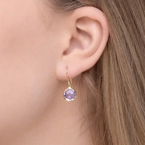 Leaf Jewelry Ohrringe Amethyst, 14 K Gelbgold Große Rabatte