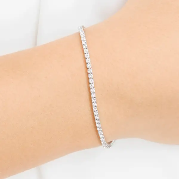 Leaf Jewelry Tennisarmband mit Diamanten, Weißgold, 3.42ct, 17.0cm Bestseller
