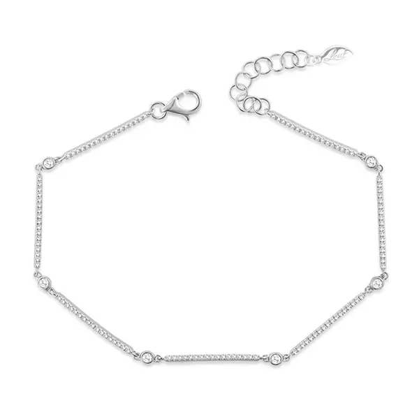 Leaf Jewelry Armband Bar, 18K Weissgold, Diamanten Saisonale Angebote