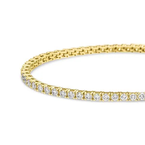 Leaf Jewelry Tennisarmband mit Diamanten, Gelbgold, 3.42ct, 17.0cm Kauf eins, bekomm eins gratis