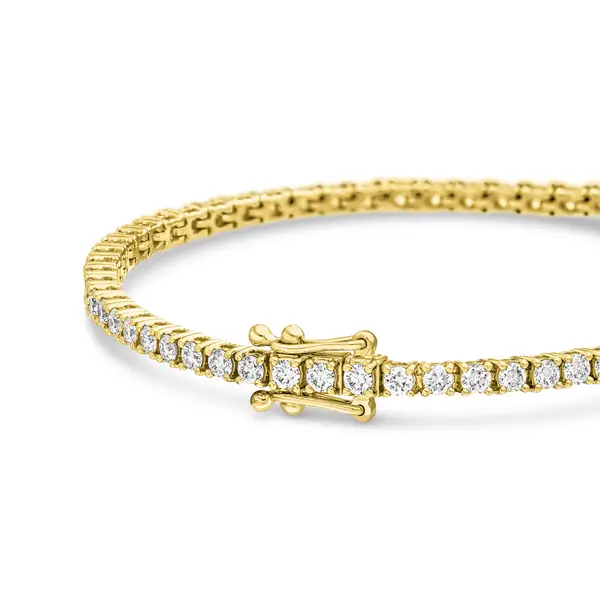 Leaf Jewelry Tennisarmband mit Diamanten, Gelbgold, 3.42ct, 17.0cm Kauf eins, bekomm eins gratis