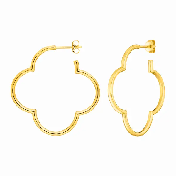 Leaf Jewelry Creole Kleeblatt, 40mm, 14 K Gelbgold Sonderangebote