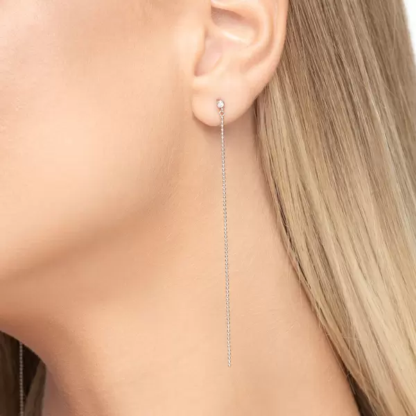 Leaf Jewelry Ohrstecker "my first diamond", ball chain, 14 K Weißgold Letzte 2 Tage