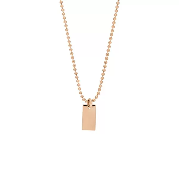 Leaf Jewelry Halskette Tiny Dog Tag, 14 K Rosegold Vierteljährliche Förderung