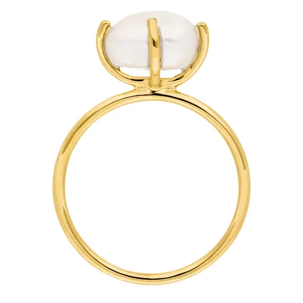 Leaf Jewelry Ring Barock Pearl, 14K Gelbgold Riesige Rabatte