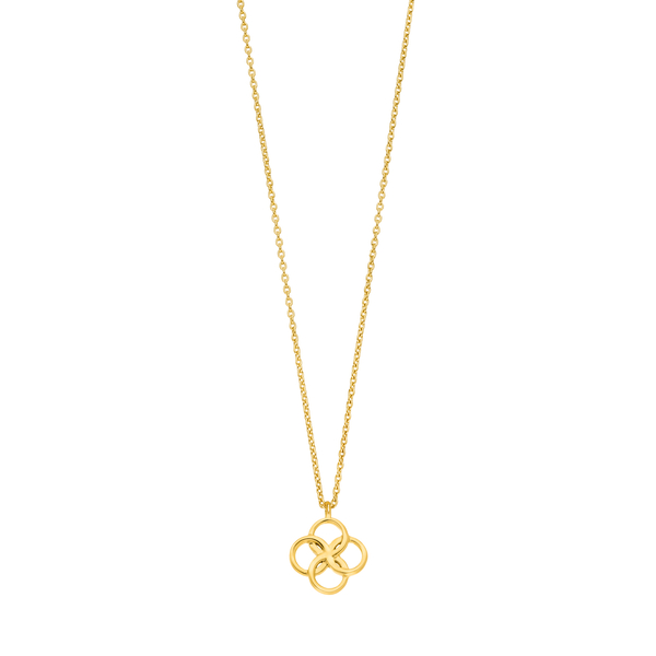 Leaf Jewelry Halskette Clover Charm, 18 K Gelbgold vergoldet Clearance-Verkauf